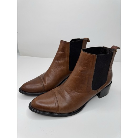 Bianco Shoes - Bianco womens Ankle Boots Leather Block Heel Pointed Toe 38/8US